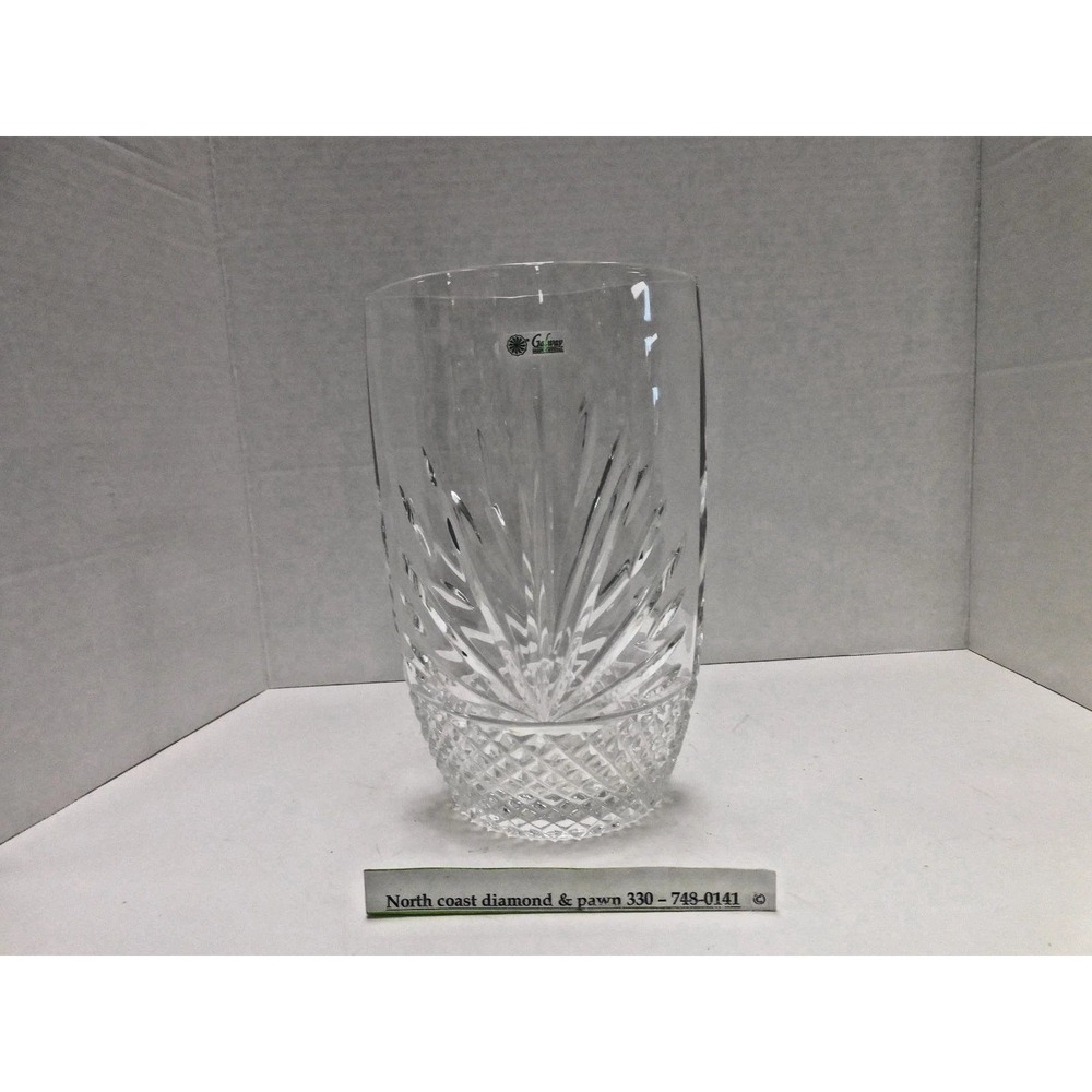 Galway Iris Crystal Vase 9" Sunburst Pattern DH41